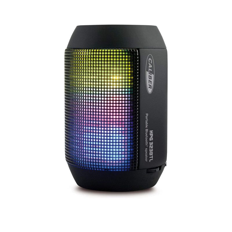 Caliber HPG323BTL Portable Bluetooth Speaker with LED Light and Rechargeable Battery